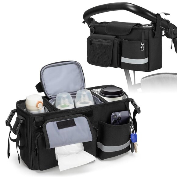 Unbranded Handbags - Stroller Organizer Black Baby Bag